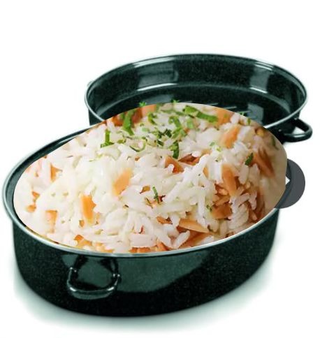 OVAL EMAYELİ TENCERE SİYAH BEYAZ KIRCILI 38+26+18CM 0,8 KALINLIK