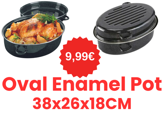 Oval Enamel Pot